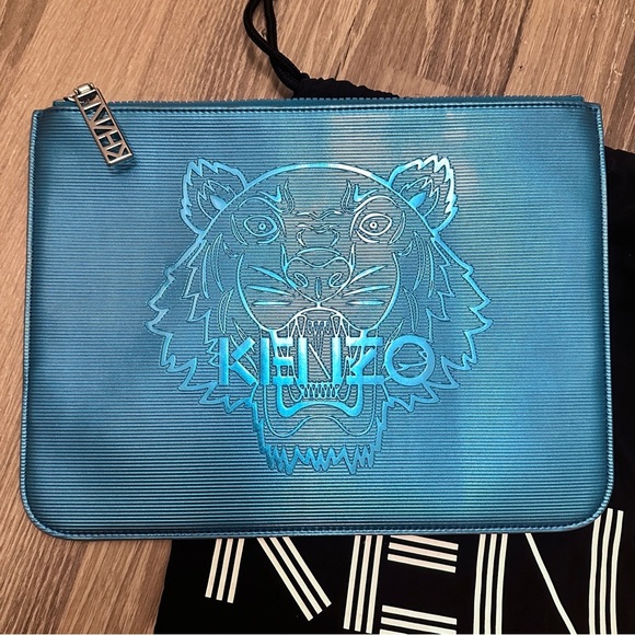 KENZO Metallic Blue Clutch - Picture 4 of 8